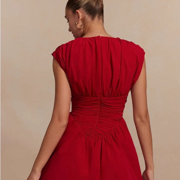 Solid Ruched Mini Dress - Picture 2 of 10